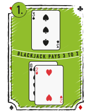 Blackjack - Du har 10-2 på hånden og dealerens åbne kort er en 3’er – hvordan vil du spille?