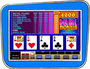 I video poker får man en ekstra bonus, hvis man har satset fem indsatsenheder og lander på en Royal Flush.