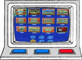 For det meste er video poker maskinerne bygget op omkring en stor skærm, hvor man kan se de kort der gives.