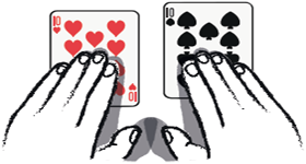 Trin 2: Skal jeg lave en split eller ej? Hvis man sidder med et par i blackjack, så bør man altid overveje at dele det i to nye hænder