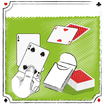Brug et rigtigt kortspil til at øve dig i blackjack strategi. Træn din hukommelse ved at lægge kortene op på bordet, og gennemgå dem derefter et for et