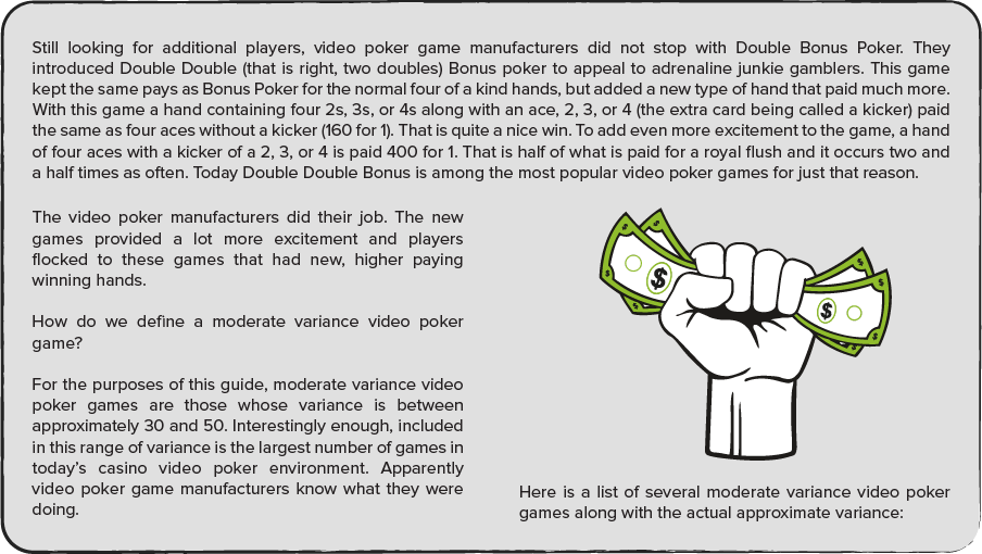 I Double Bonus Video Poker blev der lavet om på udbetalingerne, så spillerne fik mere spænding for pengene.