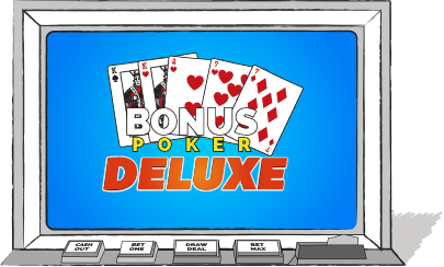 I Bonus Poker deluxe ligger tilbagebetalingsprocenten er på 98,49 procent og variansen på 32.