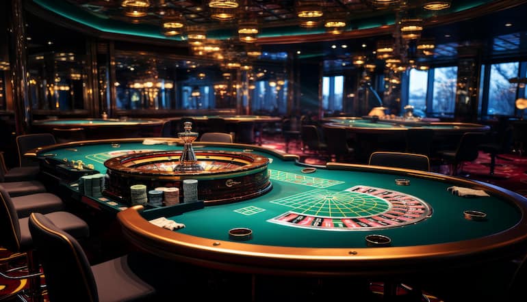 roulettebord på et casino