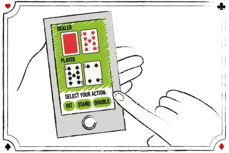 Brug din mobil til at øve dig på den grundlæggende strategi i blackjack. Dermed går du ikke glip af noget på vejen i bussen eller i toget