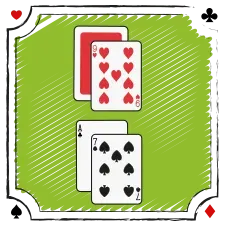 Hvordan flyder beslutningsprocessen i blackjack, når du sidder med Es-7 og dealerens åbne kort er en 9’er? Læs svaret her ➔