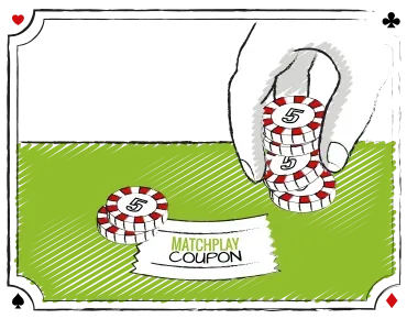 En match-play kupon er i bund og grund en indsats casinoet gør på dine vegne. Det betyder ekstra i gevinst, uden at du skal sætte flere af dine egne penge på spil