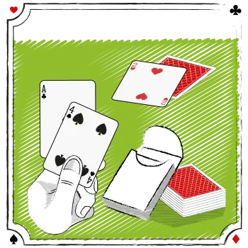 Brug et rigtigt kortspil til at øve dig i blackjack strategi. Træn din hukommelse ved at lægge kortene op på bordet, og gennemgå dem derefter et for et