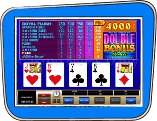 I video poker får man en ekstra bonus, hvis man har satset fem indsatsenheder og lander på en Royal Flush.