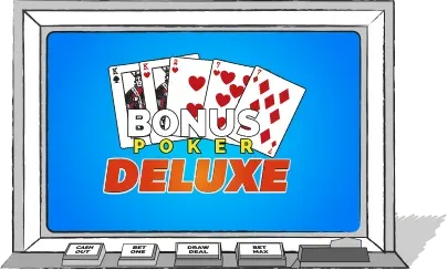  I Bonus Poker deluxe ligger tilbagebetalingsprocenten er på 98,49 procent og variansen på 32.